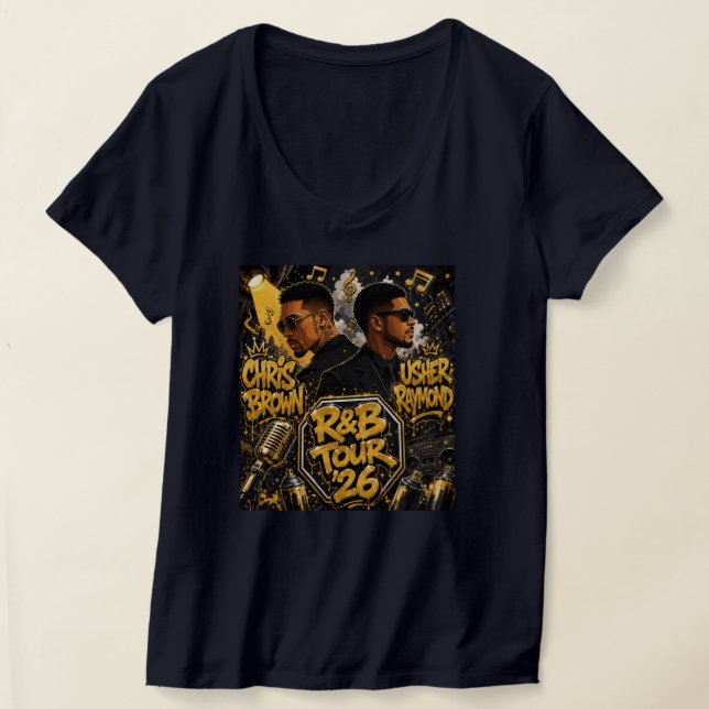 Usher & Chris Brown R&B-turné '26 T Shirt (Laydown)