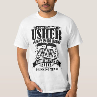 Usher Groom's Escort Service Bachelor Party T-shirt