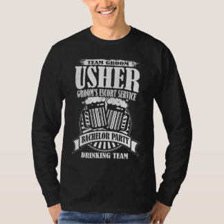 Usher Groom's Escort Service Bachelor Party Tee Shirt