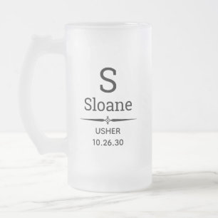 Usher Initialförgylld Frostad Glas Ölmugg Frostat Ölglas