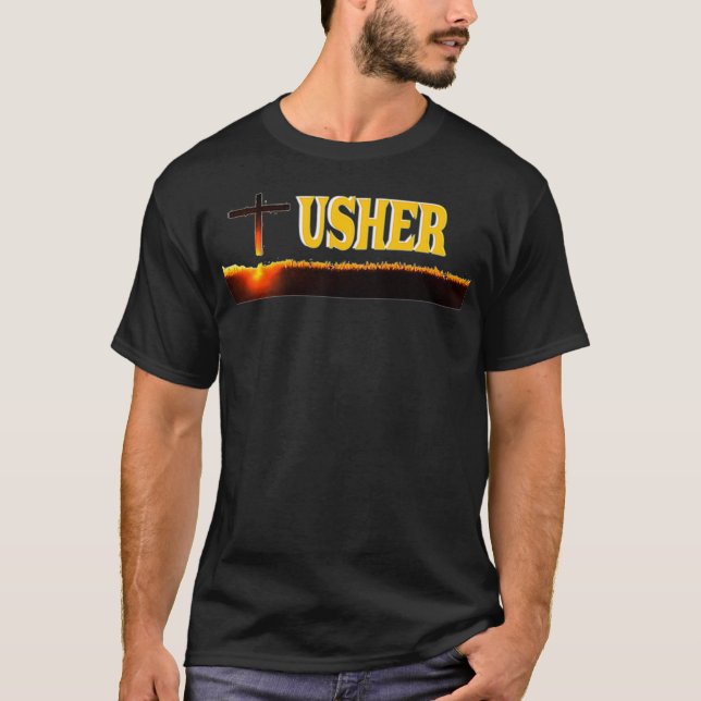 Usher Uniform för kristna kyrkan Gift Manar Wom T Shirt (Framsida)