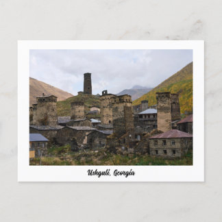 Ushguli by i Svaneti, Georgien vykort