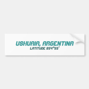 Ushuaia Argentina. Finisterre. Världen avslutar Bildekal
