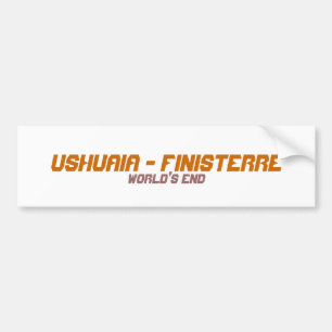 Ushuaia Argentina. Finisterre. Världen avslutar Bildekal