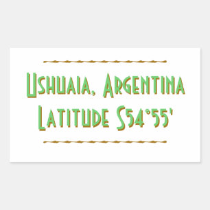 Ushuaia Argentina Latitude Rektangulärt Klistermärke
