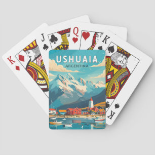 Ushuaia Argentina Travel Art Vintage Casinokort