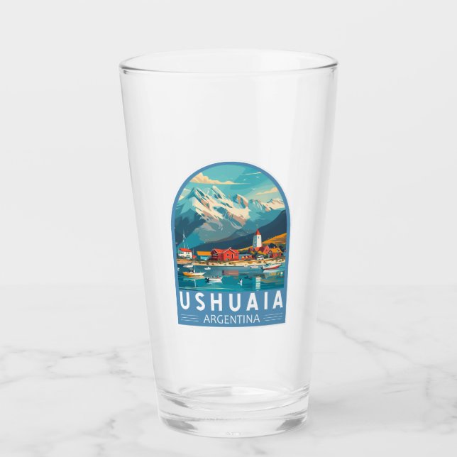 Ushuaia Argentina Travel Art Vintage Glaskopp (Framsida)
