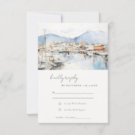 Ushuaia, Argentina Watercolor Landscape Wedding OSA Kort