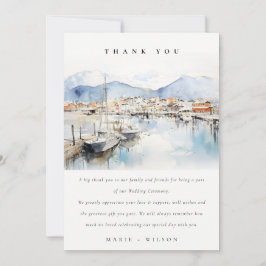 Ushuaia, Argentina Watercolor Landscape Wedding Tack Kort