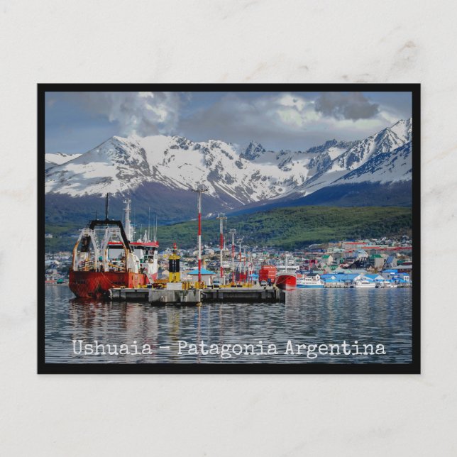Ushuaia, Patagonia Argentina Postcard Vykort (Framsida)