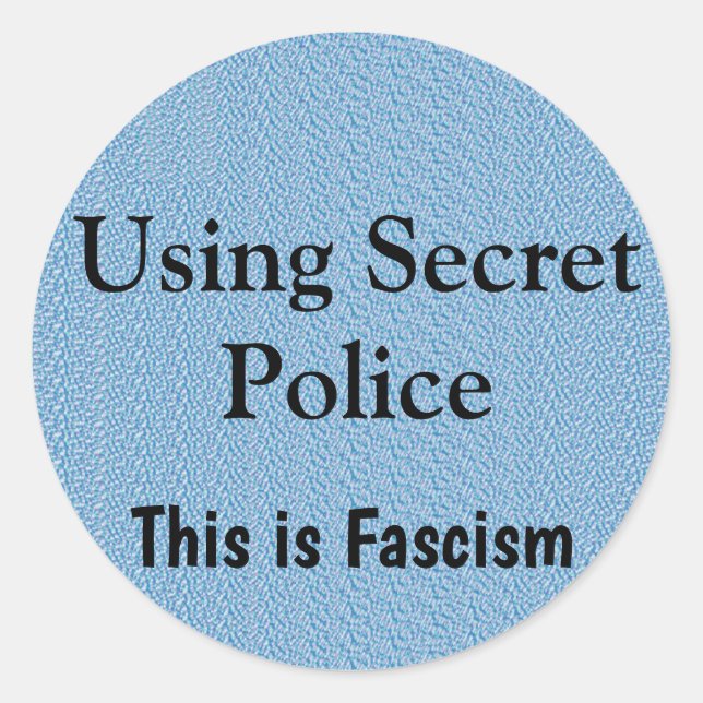 Using Secret Police Runt Klistermärke (Framsida)