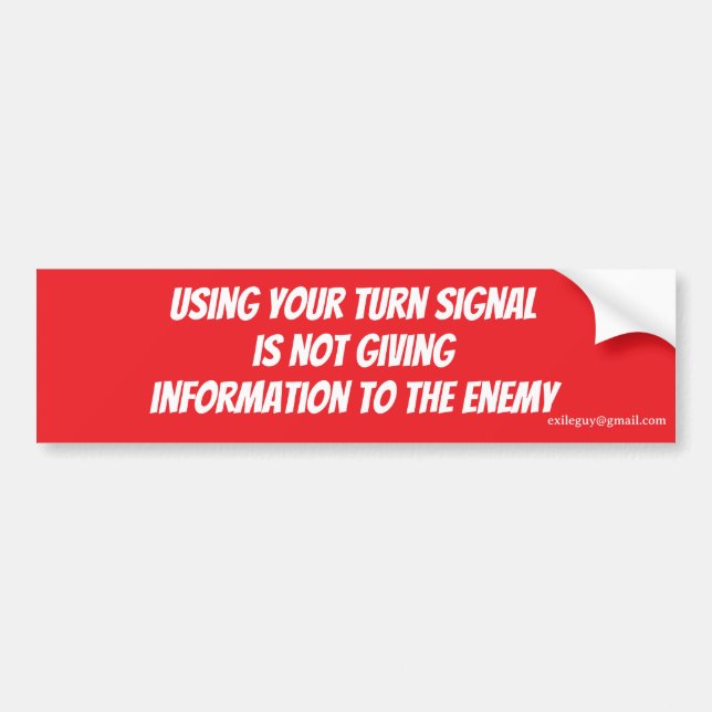 using your turn signal... bildekal (Framsidan)