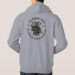 USMC 250 år av Badassery Kamouflage Hund Hoodie