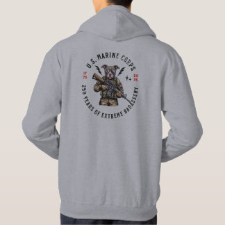 USMC 250 år av Badassery Kamouflage Hund Hoodie