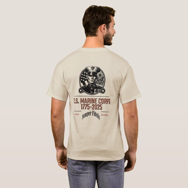 USMC 250:e födelsedag T-shirt (Hel baksida)