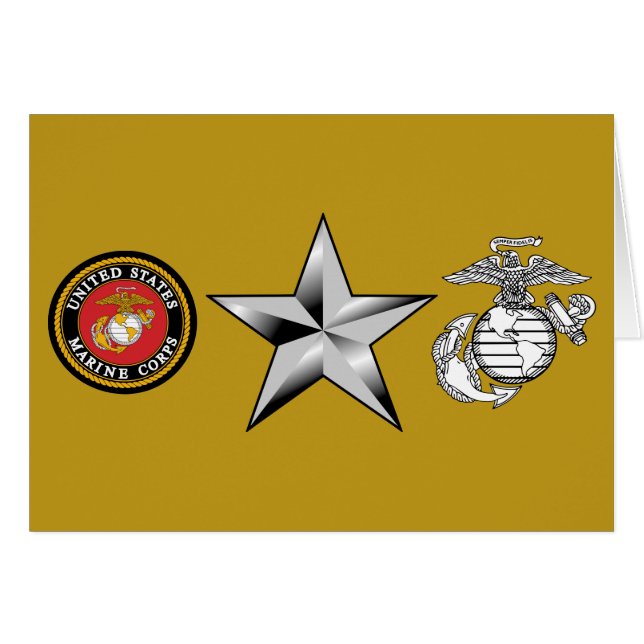 USMC BGen Brigadgeneral 0-7 Hälsningskort (Framsidan Horizontal)