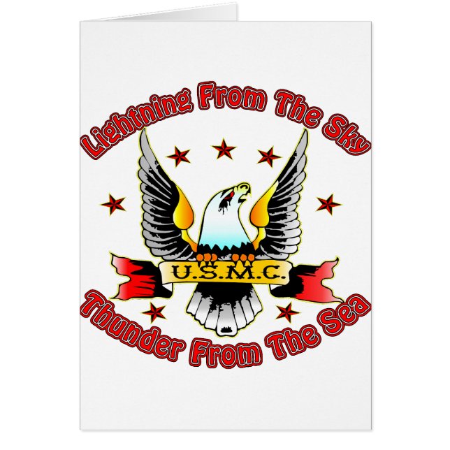USMC Blixt från Himlar tunn från havet Hälsningskort (Framsidan)