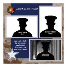 USMC Camo och Blue Photo Collage