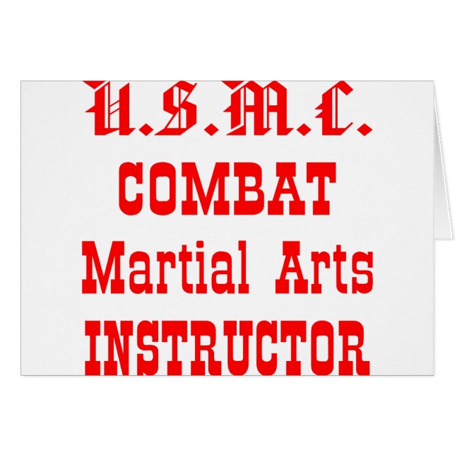 USMC Combat Martial Arts Instructor Hälsningskort (Framsidan Horizontal)