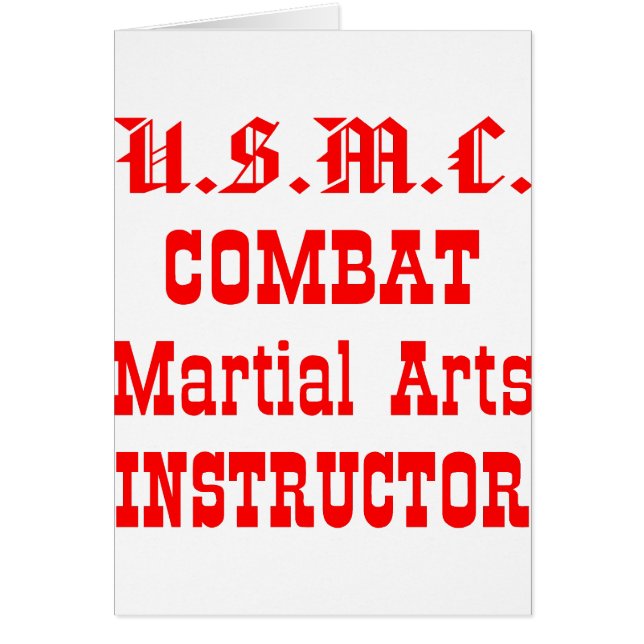 USMC Combat Martial Arts Instructor Hälsningskort (Framsidan)