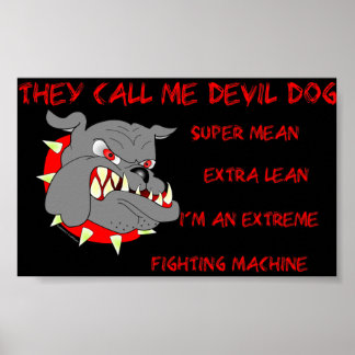 USMC De kallar mig Djävulen Hund Poster