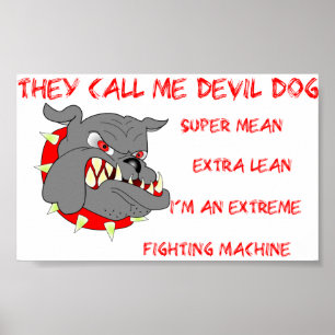 USMC De kallar mig Djävulen Hund Poster