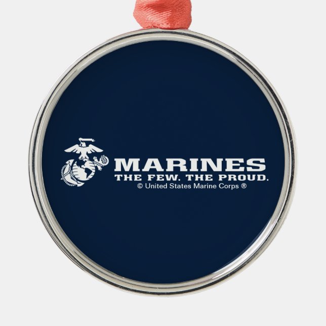 USMC Den few Logotypen Proud - vit Julgransprydnad Metall (Framsidan)