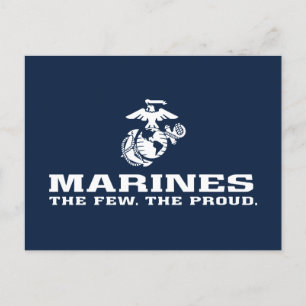 USMC Det fåtal Logotypen Proud staplade - vit Helg Vykort
