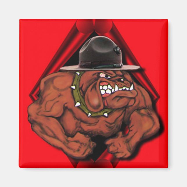 USMC DJÄVULEN HUND MAGNET (Framsidan)