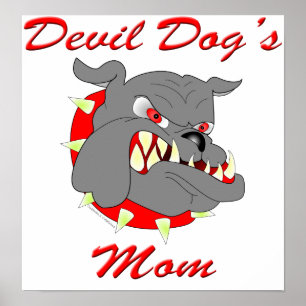 USMC DJÄVULEN HUND MAMMA POSTER