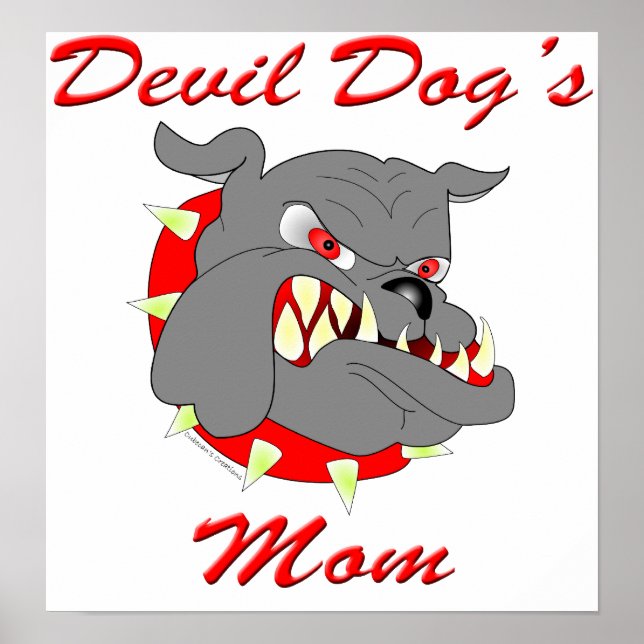 USMC DJÄVULEN HUND MAMMA POSTER (Framsidan)