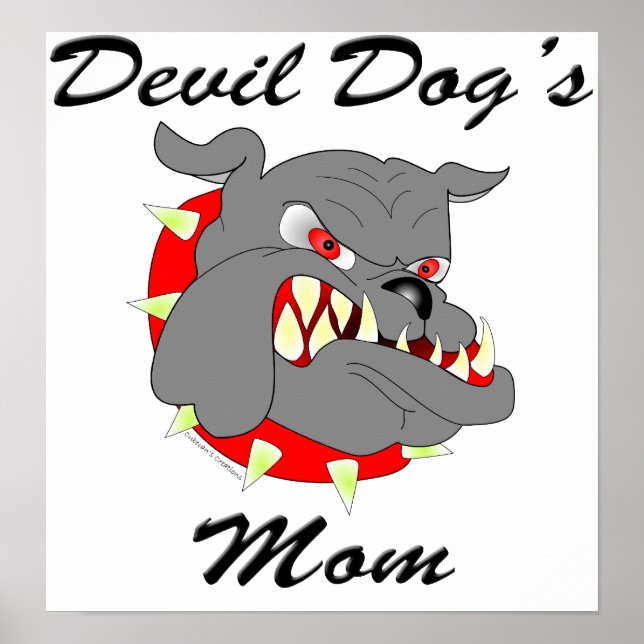 USMC DJÄVULEN HUND MAMMA POSTER (Framsidan)