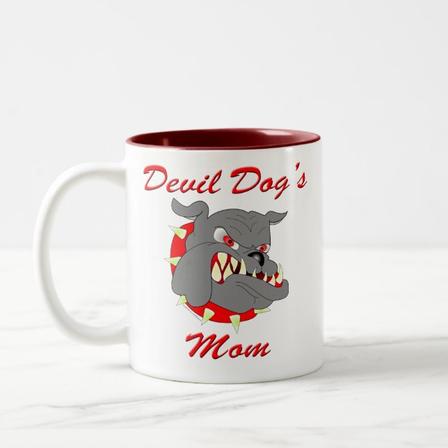 Usmc-djävulenhund mamma Två-Tonad mugg (Vänster)