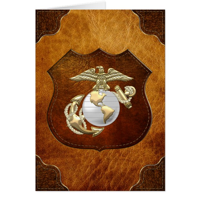 USMC Eagle, Globe & Anchor (EGA) [3D] Hälsningskort (Framsidan)