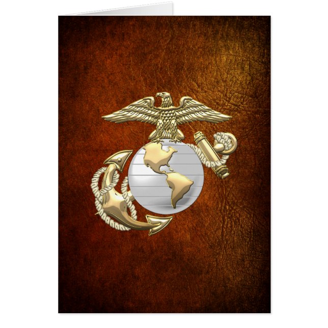 USMC Eagle, Globe & Anchor (EGA) [3D] Hälsningskort (Framsidan)