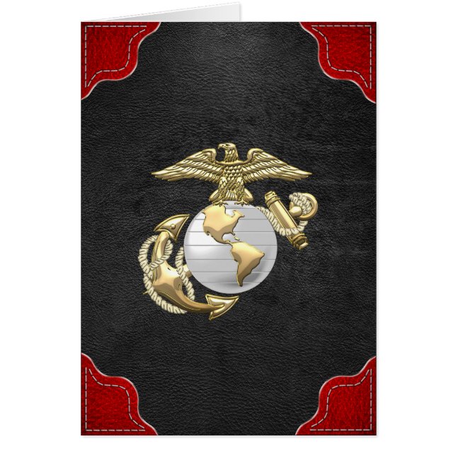 USMC Eagle, Globe & Anchor (EGA) [3D] Hälsningskort (Framsidan)