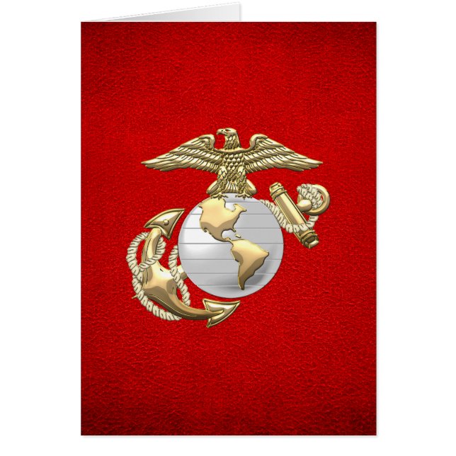 USMC Eagle, Globe & Anchor (EGA) [3D] Hälsningskort (Framsidan)