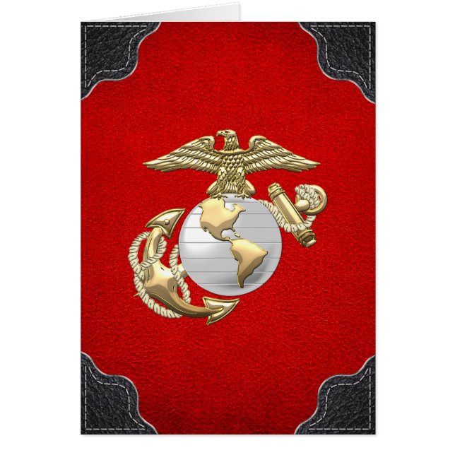 USMC Eagle, Globe & Anchor (EGA) [3D] Hälsningskort (Framsidan)