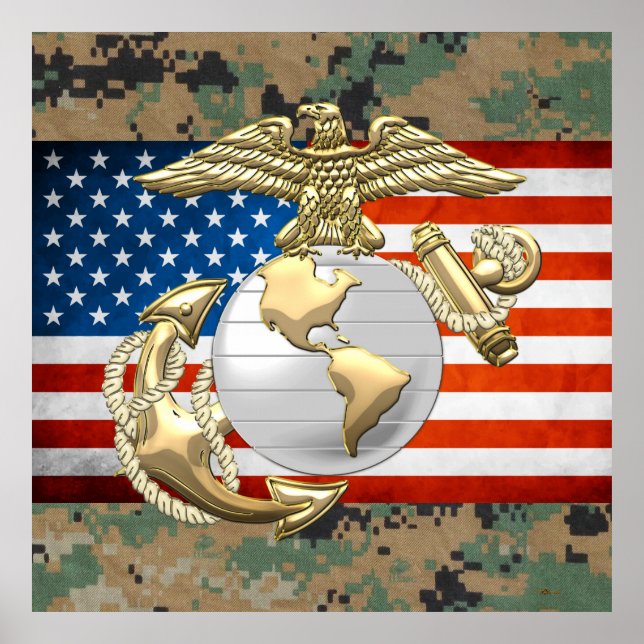USMC Eagle, Globe & Anchor (EGA) [3D] Poster (Framsidan)