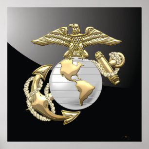 USMC Eagle, Globe & Anchor (EGA) [3D] Poster