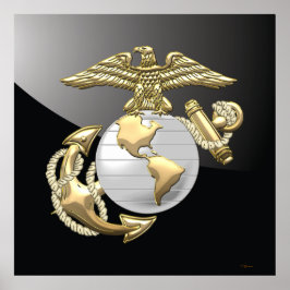 USMC Eagle, Globe & Anchor (EGA) [3D] Poster