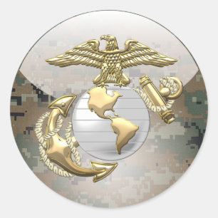 USMC Eagle, Globe & Anchor (EGA) [3D] Runt Klistermärke