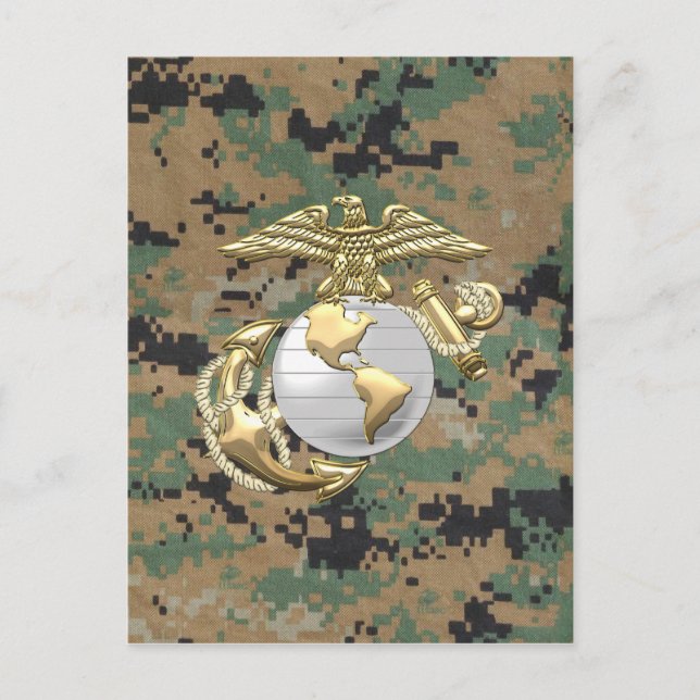 USMC Eagle, Globe & Anchor (EGA) [3D] Vykort (Framsida)