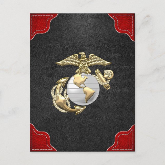 USMC Eagle, Globe & Anchor (EGA) [3D] Vykort (Framsida)