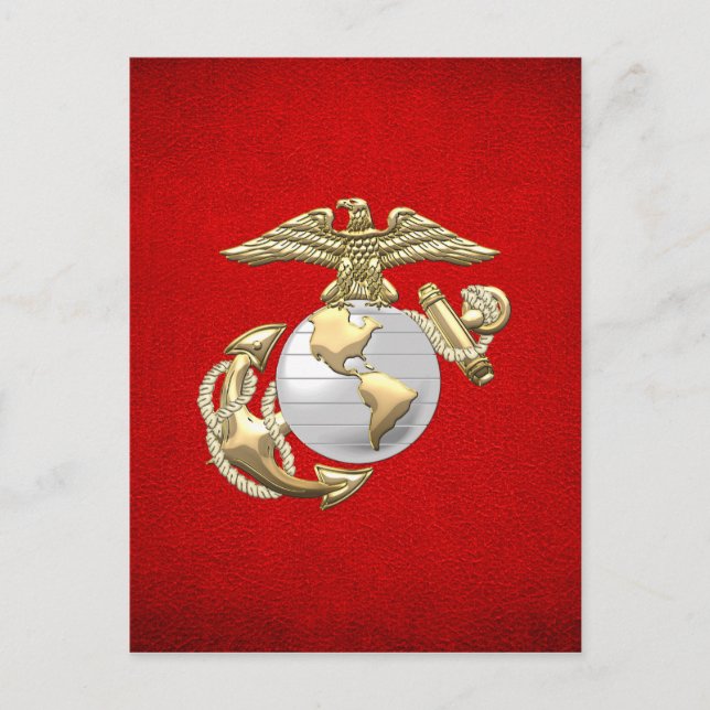 USMC Eagle, Globe & Anchor (EGA) [3D] Vykort (Framsida)