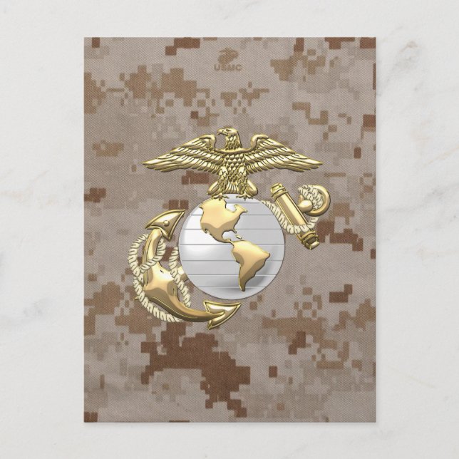 USMC Eagle, Globe & Anchor (EGA) [3D] Vykort (Framsida)
