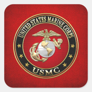 Usmc-EGA [den speciella upplagan] [3D] Fyrkantigt Klistermärke