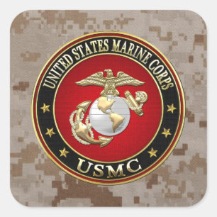 Usmc-EGA [den speciella upplagan] [3D] Fyrkantigt Klistermärke