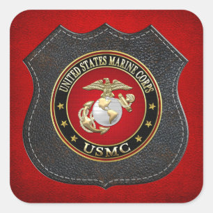 USMC EGA [Speciell utgåva] [3D] Fyrkantigt Klistermärke