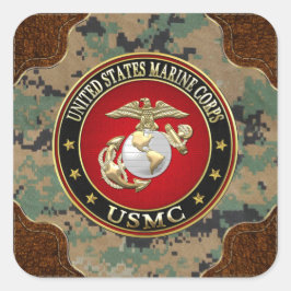 USMC EGA [Speciell utgåva] [3D] Fyrkantigt Klistermärke